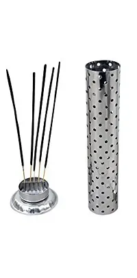 RNY? Safety Agarbatti Stand with Ash Catcher and Dhoop Holder on Top for Prayer, Home Decor and Gift - Large Size (Silver Color, 26 L x 7 B x 7 H cm)-1 Pcs-thumb2