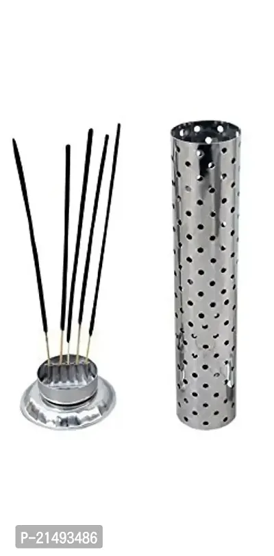 RNY? Safety Agarbatti Stand with Ash Catcher and Dhoop Holder on Top for Prayer, Home Decor and Gift - Large Size (Silver Color, 26 L x 7 B x 7 H cm)-1 Pcs-thumb3