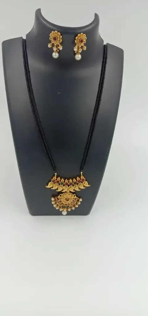Beautiful Alloy Mangalsutra with Earrings