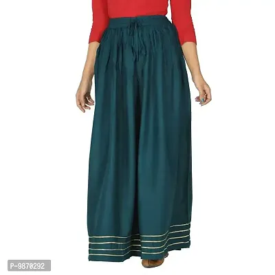 Vanya Long Designer Skirt for Women Gota Lase (Free-Size) (Dark Green)-thumb4