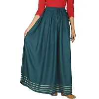 Vanya Long Designer Skirt for Women Gota Lase (Free-Size) (Dark Green)-thumb2