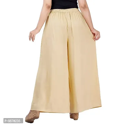 Vanya Plus Size Palazzo Trousers for Women (3XL, 4XL and 5XL) (3XL, Beige)-thumb3