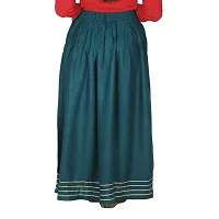 Vanya Long Designer Skirt for Women Gota Lase (Free-Size) (Dark Green)-thumb1