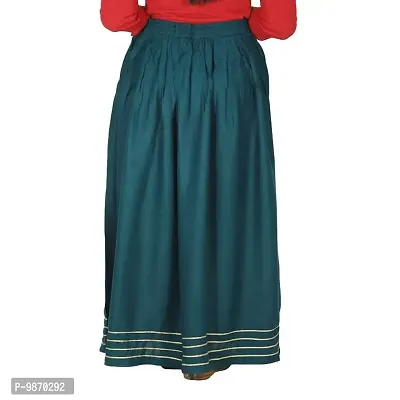 Vanya Long Designer Skirt for Women Gota Lase (Free-Size) (Dark Green)-thumb2