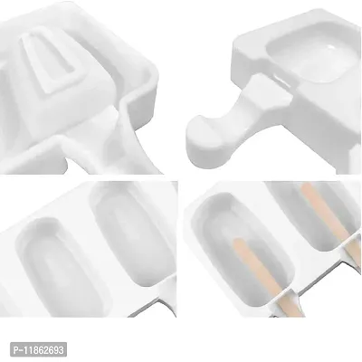 Sakar Silicone Reusable Popsicle Maker Homemade Frozen Pop Mould Lolly Mould Mousse Cake Maker Tray Ice Cream Bar Kulfi Moulds Ice Candy Maker Pan Tool (Pack of 1).-thumb2
