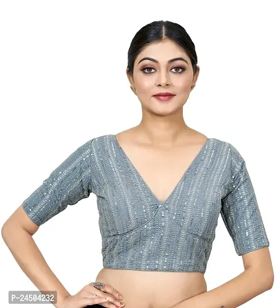 Readymade Net Sequence Blouse, Embroidery Work With Sequence Net blouse For  Women