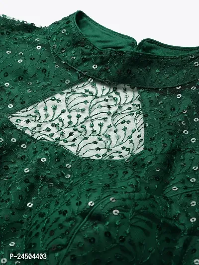 Shopgarb Readymade Sequence Green Net Blouse for Women Saree Blouse-thumb4