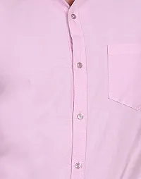Stylish Pink Cotton Solid Long Sleeve Shirt For Men-thumb3