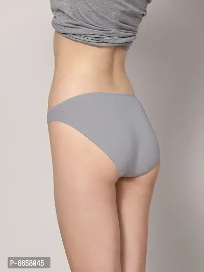 AshleyandAlvis Grey Micro Modal Anti Bacterial Skinny Soft Bikini-No Itching Sweat Proof Double In-seam Gusset Panties For Women- Pack Of 1-thumb3