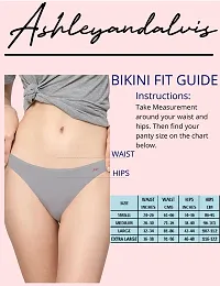 AshleyandAlvis Grey Micro Modal Anti Bacterial Skinny Soft Bikini-No Itching Sweat Proof Double In-seam Gusset Panties For Women- Pack Of 1-thumb4