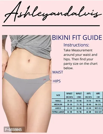 AshleyandAlvis Grey Micro Modal Anti Bacterial Skinny Soft Bikini-No Itching Sweat Proof Double In-seam Gusset Panties For Women- Pack Of 1-thumb5