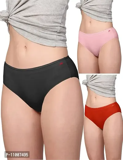 AshleyandAlvis Women's Rayon Blend Hipster Panties (Pack of 3) (AA-HP-EB-BP-SR-L_EBONY BLACK-BLUSH PINK-SCARLET RED_L)