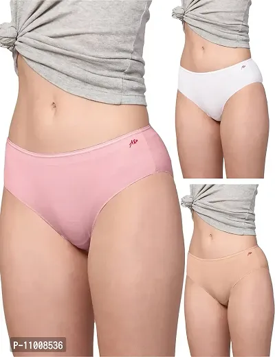 AshleyandAlvis Women's Rayon Blend Hipster Panties (Pack of 3) (AA-HP-SW-BP-AN-S_SNOWY WHITE-BLUSH PINK-AVEIA NUDE_S)