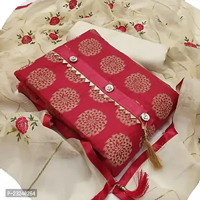 KrishnaEnterprise Women's Dress Material (Krishna_V Red G_Free Size)