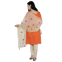 Shree Villa Women's Chanderi Silk Jacquard Unstiched Dress Material With Embroider Work Dupatta (XXL Dress Material) (Orange)-thumb2