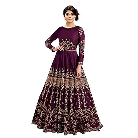 KrishnaEnterprise Women's Exclusive Jacquard Unstitched Salwar Suit Dress Material (Free Size) (G Purple)