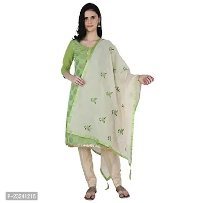 Shree Villa Women's Chanderi Silk Jacquard Unstiched Dress Material With Embroider Work Dupatta (XXL Dress Material) (Green)-thumb4