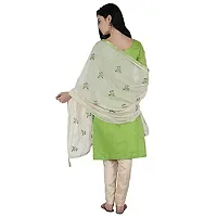 Shree Villa Women's Chanderi Silk Jacquard Unstiched Dress Material With Embroider Work Dupatta (XXL Dress Material) (Green)-thumb2