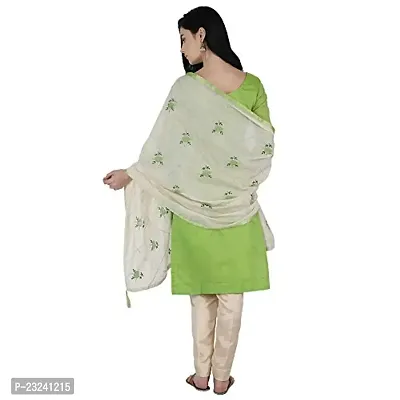 Shree Villa Women's Chanderi Silk Jacquard Unstiched Dress Material With Embroider Work Dupatta (XXL Dress Material) (Green)-thumb3