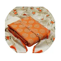 ShreeVilla Women's Cotton Salwar Suit Unstitched Fabric With Dupatta (Dress Material) (Orange 1)-thumb1