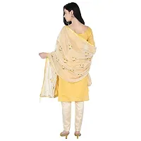 Shree Villa Women's Chanderi Silk Jacquard Unstiched Dress Material With Embroider Work Dupatta (XXL Dress Material) (Yellow)-thumb2