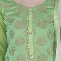 Shree Villa Women's Chanderi Silk Jacquard Unstiched Dress Material With Embroider Work Dupatta (XXL Dress Material) (Green)-thumb4