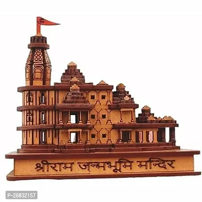 Designed Viazaid Wooden Hand Carved Temple Shri Ram Mandir Ayodhya 3D Decorative Showpiece Wood Temple-thumb0