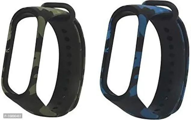 Army Style Camouflage Blue and Green Straps for Band 3/4 (NOT for mi Band)-thumb0