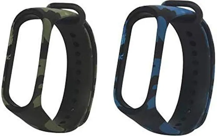 Army Style Camouflage Blue and Green Straps for Band 3/4 (NOT for mi Band)