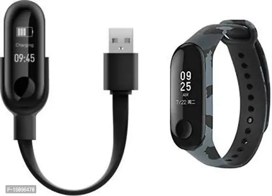 Army Grey Band Strap and USB Charging Cable Combo Pack for Band 3 (Device Not Included)