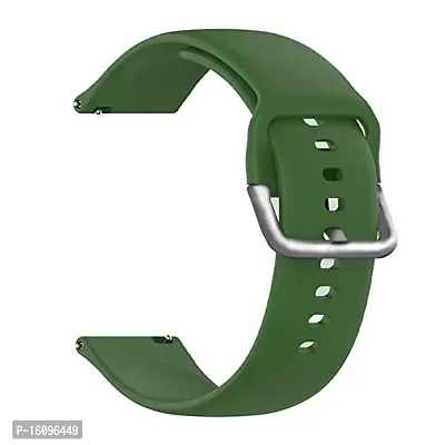 Silicone 19mm Replacement Band Strap with Metal Buckle Compatible with Noise Colorfit Pro 2, Storm Smart Watch And Watches with 19mm Lugs (Green)
