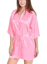 Women Satin Baby doll with Lingerie Set-thumb2