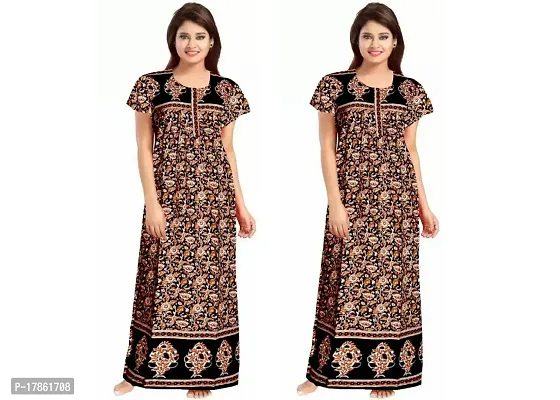 Stylish Fancy Cotton Printed Nighty For Women Pack Of 2