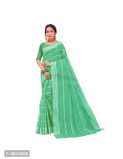 Stylish Art Silk Green  Saree with Blouse piece For Women