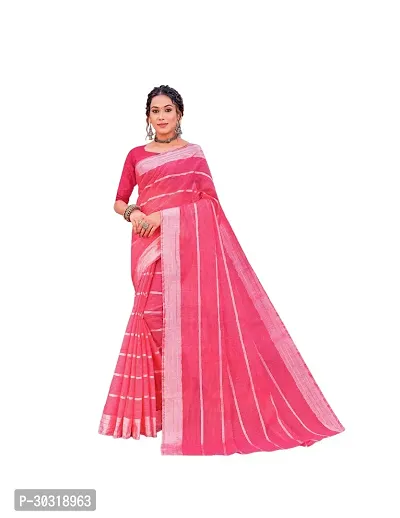 Stylish Art Silk Pink  Saree with Blouse piece For Women-thumb0