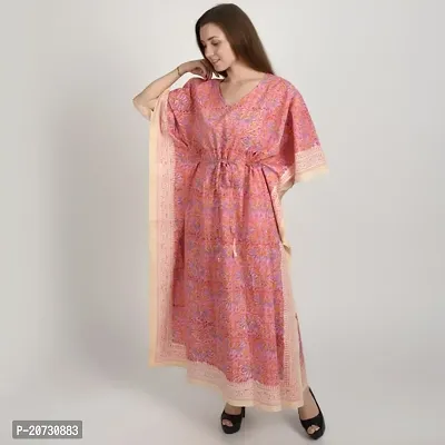 Elegant Pink Color Cotton Dress For Women-thumb0