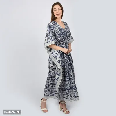Elegant Grey Color Cotton Dress For Women-thumb0