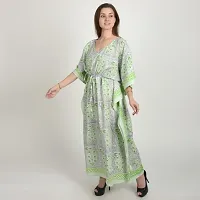 Elegant Green Color Cotton Dress For Women-thumb2
