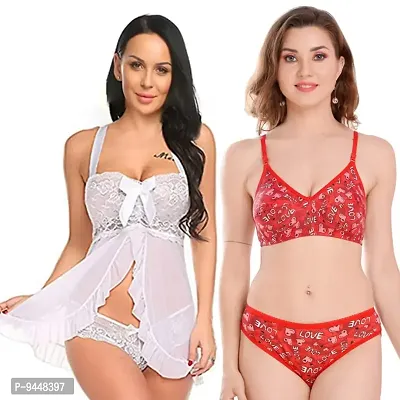 Lace Floral Bridal and Honeymoon Bra and Panty Set , Lingerie, Bra and  Panty Sets Free Delivery India.