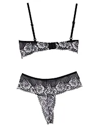 Chia Fashions Bra Panty Set for Women | Beautiful Lingerie Set for Women for Honeymoon | Net Lace Lingerie Set | Panty Bra for Daily use | Sexy Look for Special Days Lingerie Sets | BLACK-40-thumb1