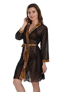 Net Lace Black Babydoll Nightdress For Women-thumb3