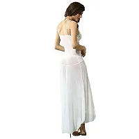 Net Lace White Babydoll Nightdress For Women-thumb4