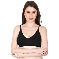 Non-Wired And Non-Padded Cups Black Cotton Lingerie Set, Bra Panty Set-thumb4