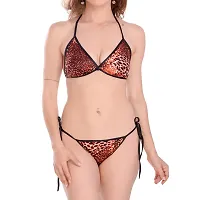 Non-Wired And Non-Padded Cups Maroon Satin Lingerie Set, Bra Panty Set-thumb4