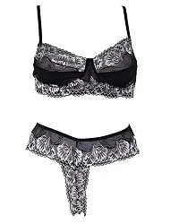 Chia Fashions Bra Panty Set for Women | Beautiful Lingerie Set for Women for Honeymoon | Net Lace Lingerie Set | Panty Bra for Daily use | Sexy Look for Special Days Lingerie Sets.-thumb2