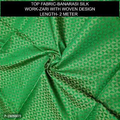 Elegant Green Banarasi Silk Jacquard Suit Dress Material without Dupatta For Women-thumb2