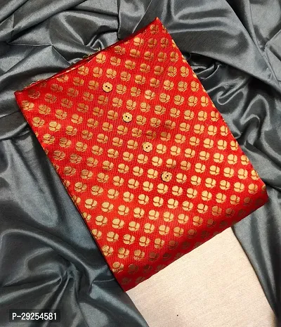 Elegant Red Banarasi Silk Jacquard Suit Dress Material without Dupatta For Women