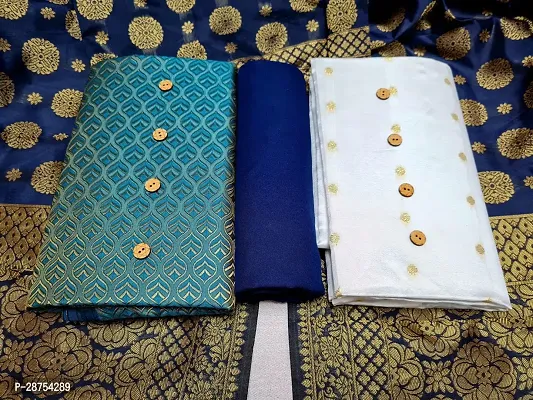 Elegant Multicoloured Banarasi Silk Jacquard Weave 2 Kurta 1 Bottom 1 Dupatta  Dress Material For Women