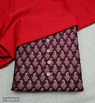 Elegant Purple Banarasi Silk Jacquard Suit Dress Material without Dupatta For Women-thumb0