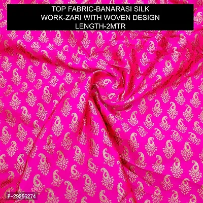 Elegant Pink Banarasi Silk Jacquard Suit Dress Material without Dupatta For Women-thumb2